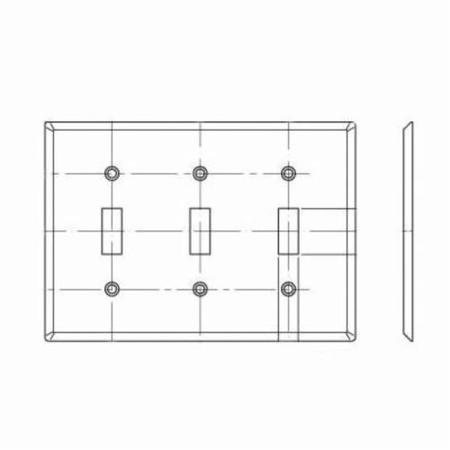 LEVITON Toggle Switch 3 Gang Wallplate 84011-40